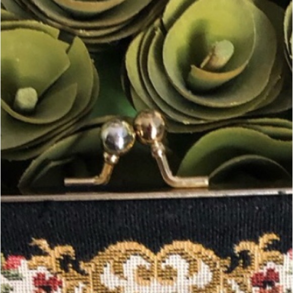 🥳HP Vintage Black Petit Point Bag ,tapestry handbag - Picture 6 of 7